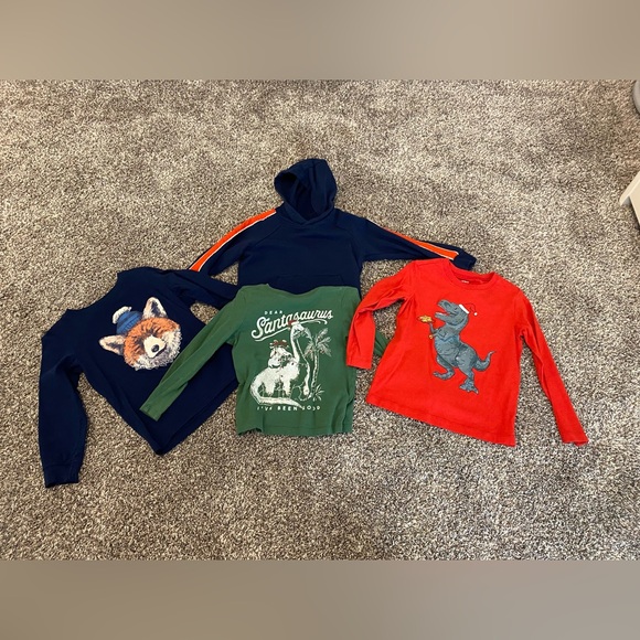 Carters and Old Navy Bundle! Toddler Boys Size 4T Long sleeve shirts and hoodie - Picture 1 of 9
